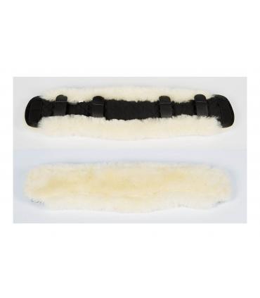 fourreau de sangle en mouton véritable pour selle dressage