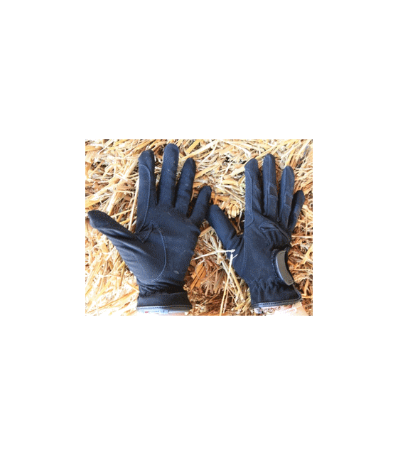Gants D'équitation D'hiver St Moritz - Matériau Thermique Bi-élastique - Doublure Fourrure Synthétique - Fermeture Velcro - Logo Réfléchissant