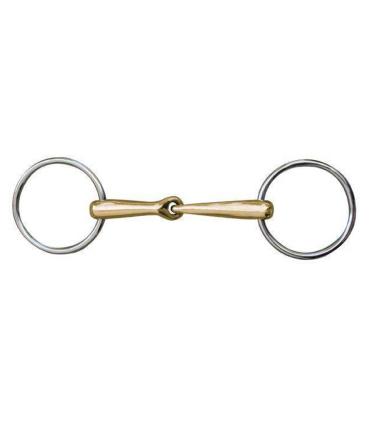 Mors anatomic 18mm en maillechort anneaux inox - HKM